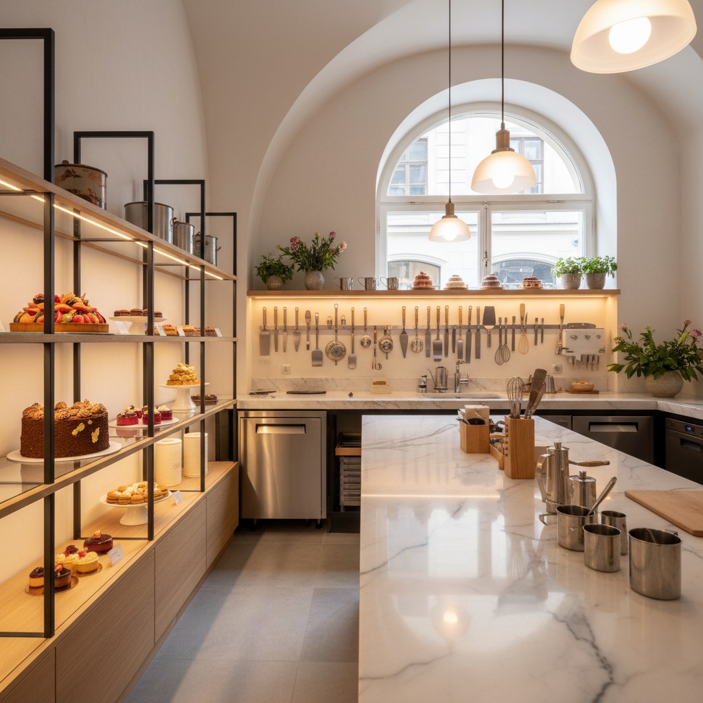 White Patisserie atölye iç mekan